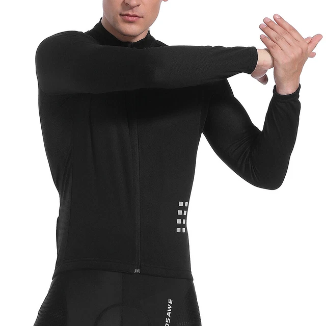 Combinaison Cycliste Manches Longues WOSAWE Homme - Pantalon Rembourré, Couleur Orange, Neuf