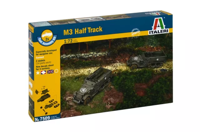 Italeri 7509 - 1/72 M3A1 Half Track (Include 2 Modelli) - Nuovo