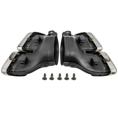 Une paire  Garniture tuyaux queue lunette carrée chromée pour Mercedes W222 W212 