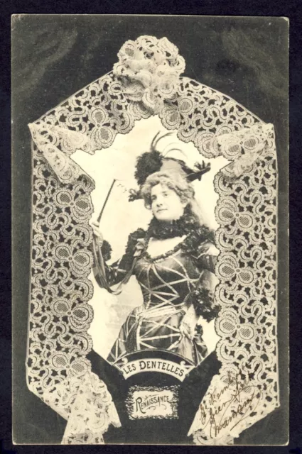 cpa de 1903 BERGERET NANCY Couture Sewing Les DENTELLES RENAISSANCE French Lace