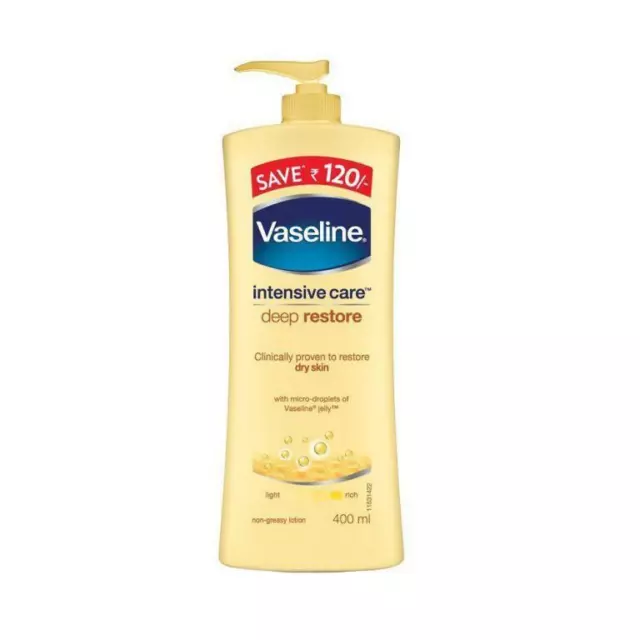 400 ml Vaseline Body Lotion Intensive Care Deep Restore Dry Skin Moisturizer@ne