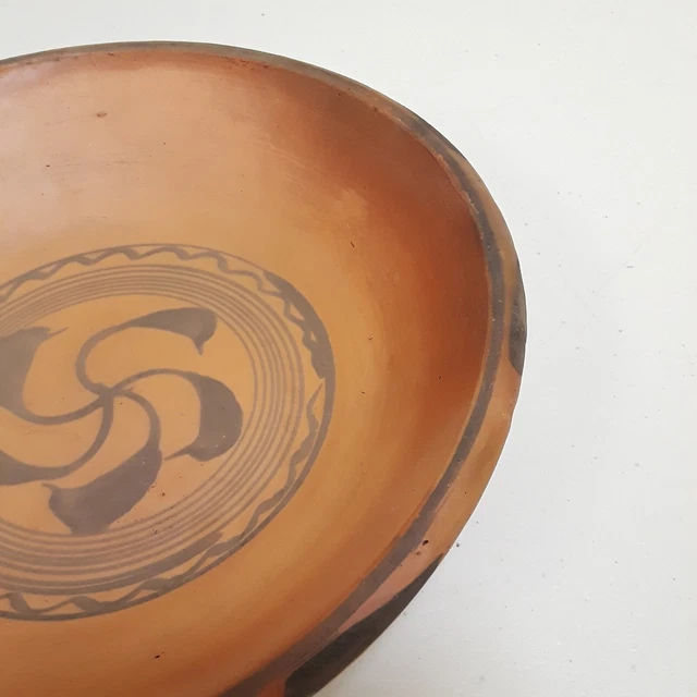Vintage Handmade Rustic Wheel Thrown Terracotta Pottery Bowl Primitive Decor
