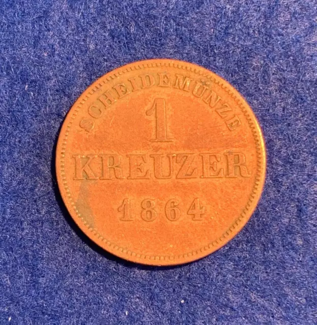 Schwarzburg-Rudolstadt: 1 Kreuzer 1864/Prince Friedrich Günther/1358a