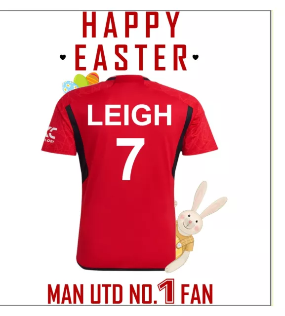 FOOTBALL CLUB FC shirt Happy Easter CARD Personalised Any CLUB PREMIER LEAGUE