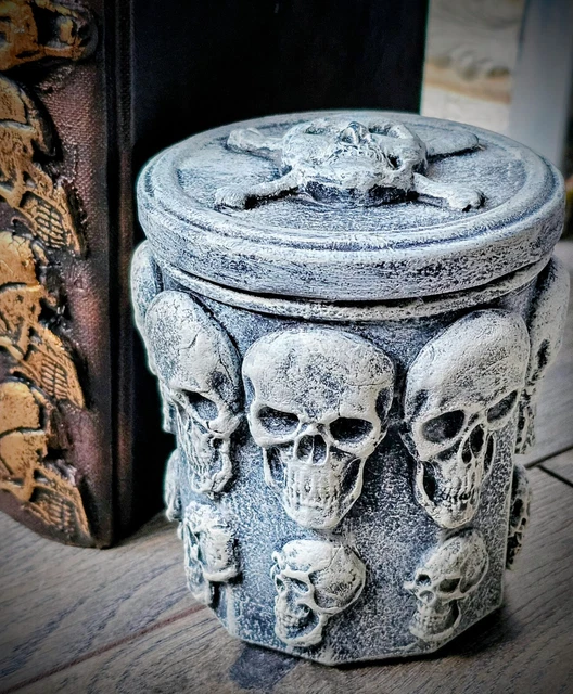 Skull Jar gothic jar goth Witch's Jar skeleton skulls trinket pot