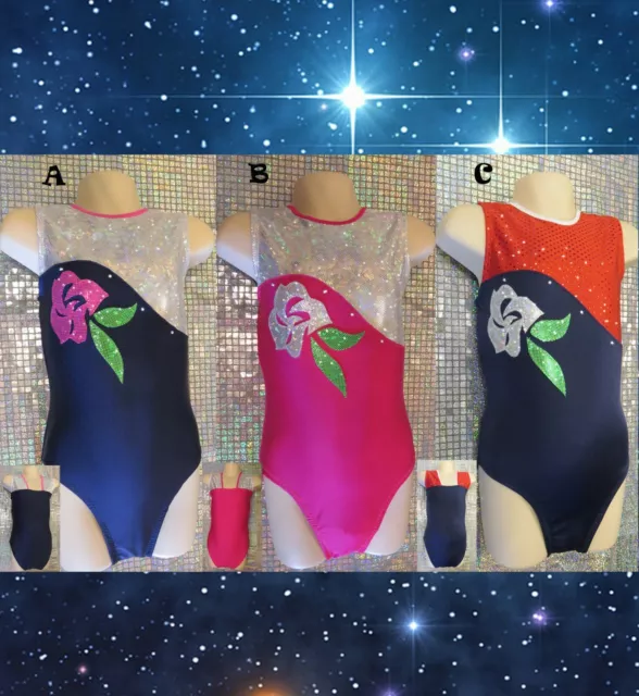 Razzle Ginnastica Leotards Danza Splendida Rosa Navy Rosso Ragazze MADE IN UK