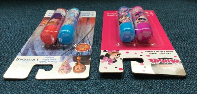 TWO Pack Disney Princess Minnie Mouse & Frozen II Flavored Lip Balms NEW 3