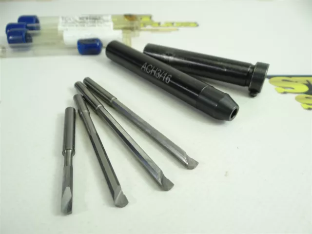 4 Solid Carbide Boring Tools 3/16" Shanks +2 Assorted Holders Ab Tools Micro100