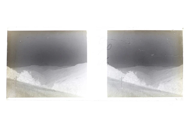 France Montagne Photo Stereo Th3L1n25 Plaque de verre Vintage NEGATIF