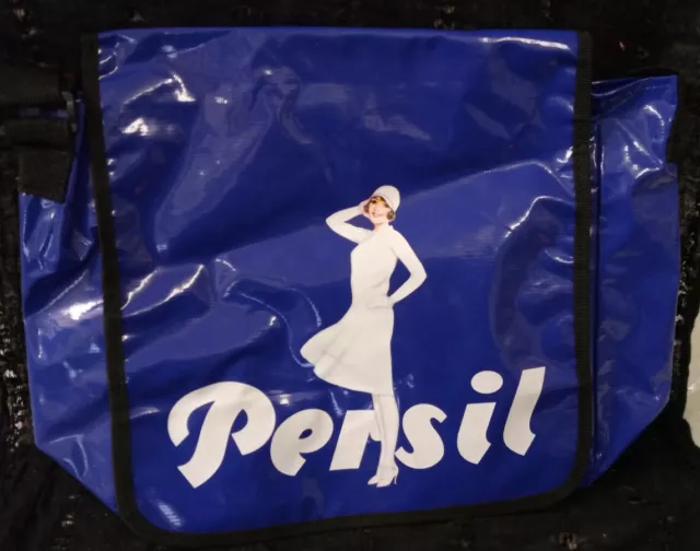 Vintage Persil Tasche Umhängetasche Blau von Persil Wasserfest Kuststoff/Plastik