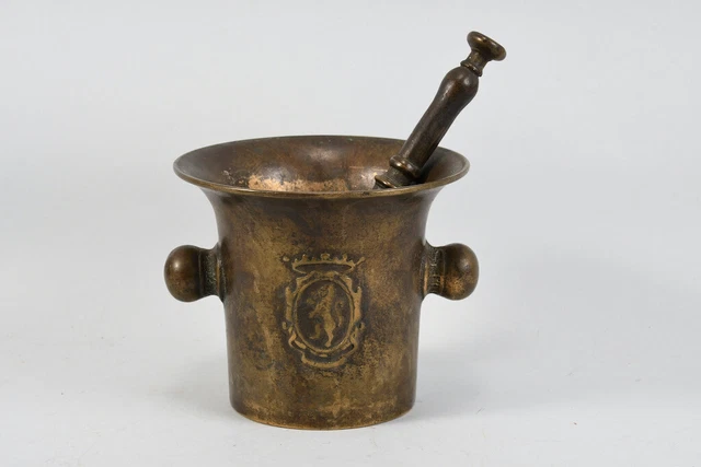 B43J38- Bronze Mörser mit Pistill, nach altem Vorbild