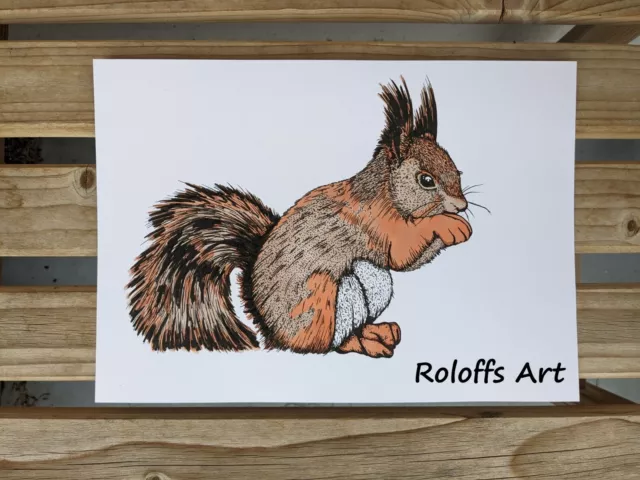 Tusche, Zeichnung, Eichhörnchen, Squirrel, Ink Drawing, Original, Unikat Roloff