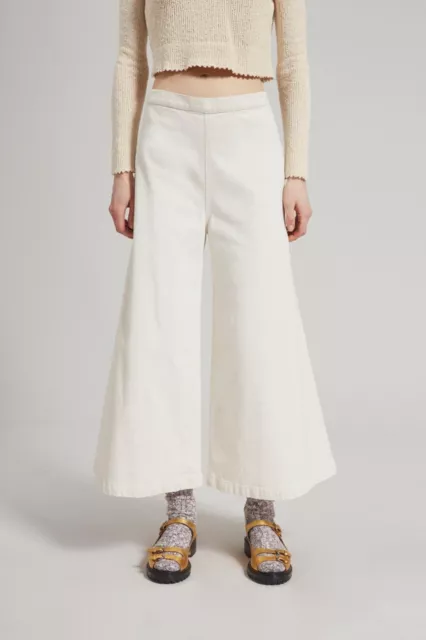 New! $345 Rachel Comey Denim Absolute Wide Leg Jeans Dirty White Sz 2