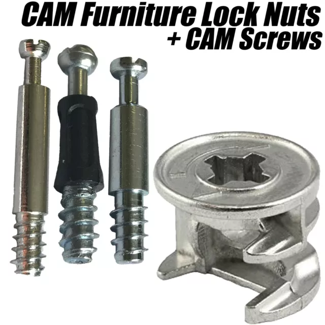 15mm HOLE CAM DOWEL TURN LOCK LOCKING NUT / M5 M6 SCREW CONNECTOR BOLT FLATPACK