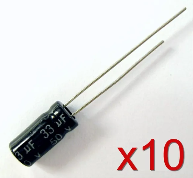 10x condensateur électrolytique 50V 33uF Aluminium Electrolytic Capacitor 11x5mm