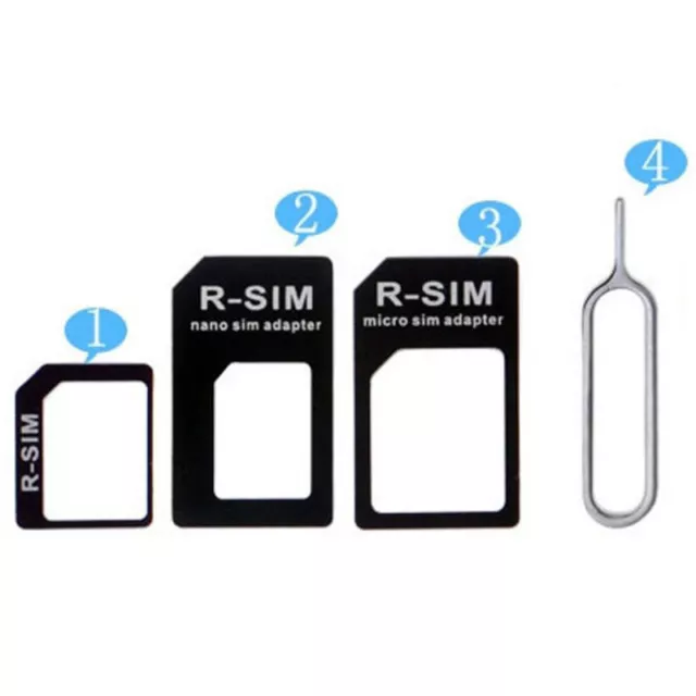 Micro Nano SIM Card to Standard Adapter Adaptor Converter Set For Cell Phone