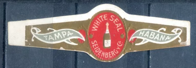 OLD CIGAR BAND "WHITE SEAL" of "SEIDENBERG Y Cia."  TAMPA, VERY RARE