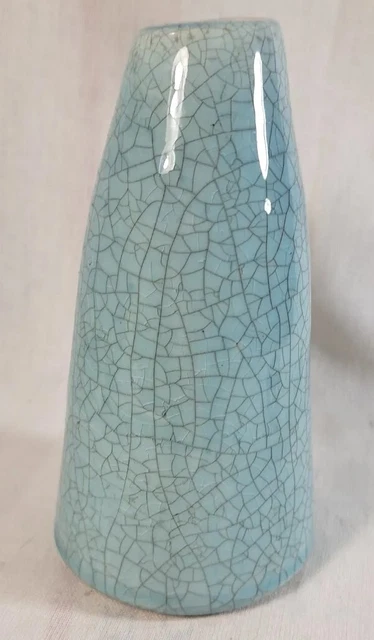 Antique Chinese Celadon Vase Turquoise Crackle Glaze Guan Ware Beautiful