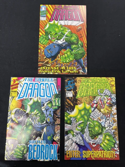 The Savage Dragon #1-3 ALL NM White Pages