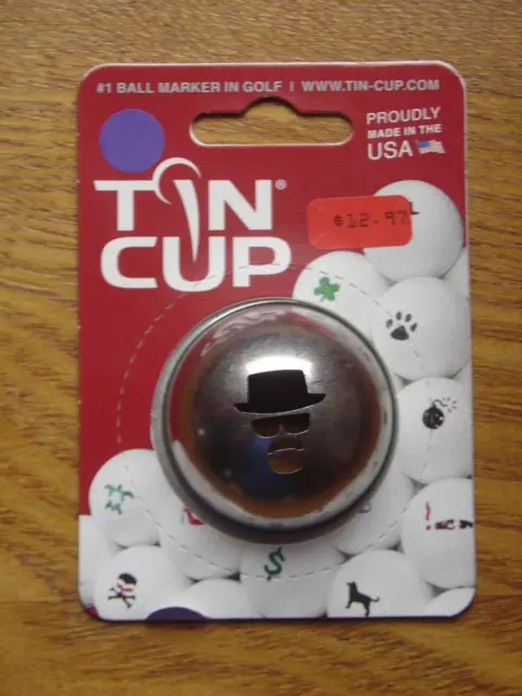 New Tin Cup Incognito Golf Ball Marker Stainless Steel Stencil Gotee Man Shades