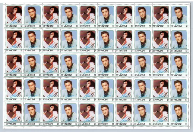 St. Vincent 1985, $1 Elvis Presley MNH Full Complete Sheet  #V17710