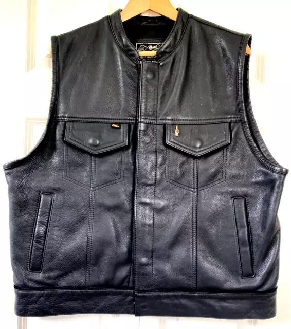LOSER MACHINE LMC X Espinoza's Premium Heavyweight Leather Zip Vest Sz ...