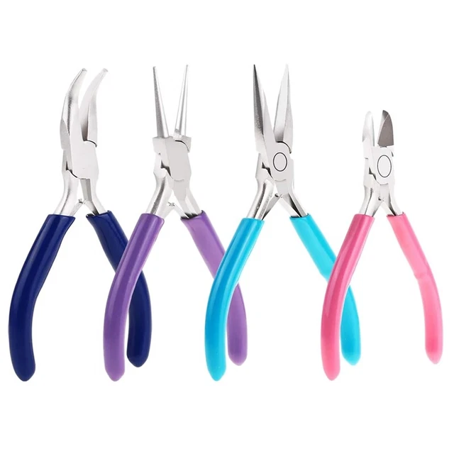 4 ud. Kit de herramientas de fabricación de joyas alicates de joyería con alicates de aguja para Bas O6W3