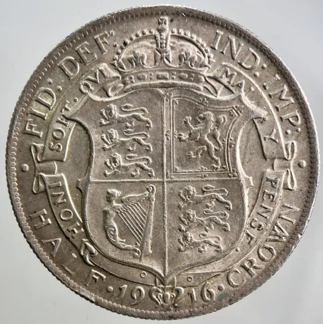 1916 George V Half-Crown Silver Coin | Very High Grade | a3469