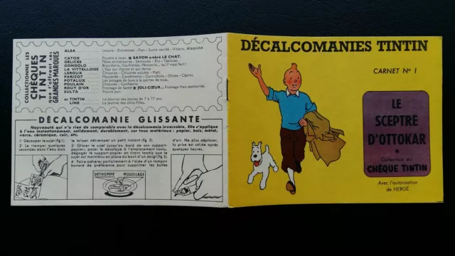 Tintin Kuifje Tim Décalcomanies version classique n°1 Sceptre complet quasi neuf