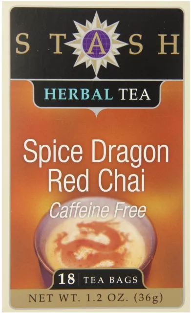 Spice Dragon Red Chai Tea Caffeine Free by Stash, 18 tea bag 1 Box