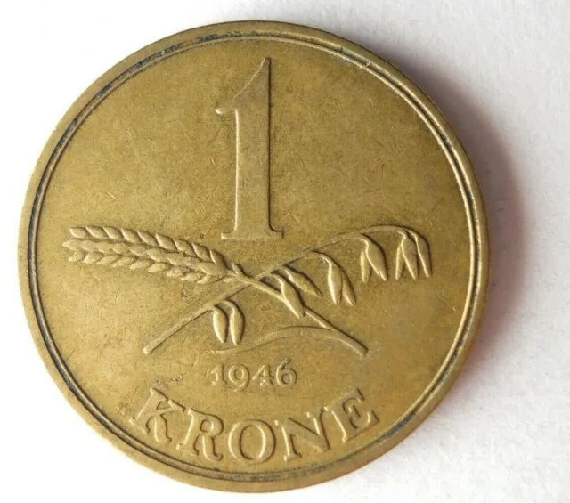 1946 DENMARK KRONE - Excellent Vintage Coin - FREE SHIP - Bin #145