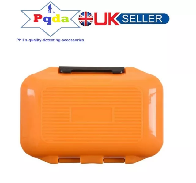 Metal Detecting Detector DELUXE Small Hard Shell Finds Box 12 Compartment Orange