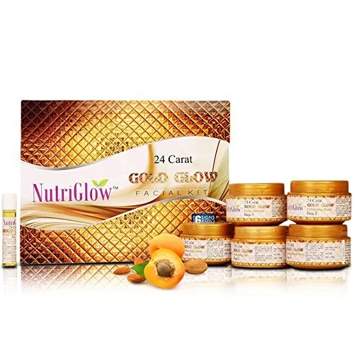 NutriGlow 24 Carati Oro Splendore Facciale Kit 6-Pieces Pelle Cura Set Profondo