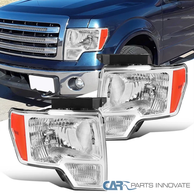 Fits 09-14 Ford F150 F-150 Pickup Clear Headlights Head Driving Parking Lamps