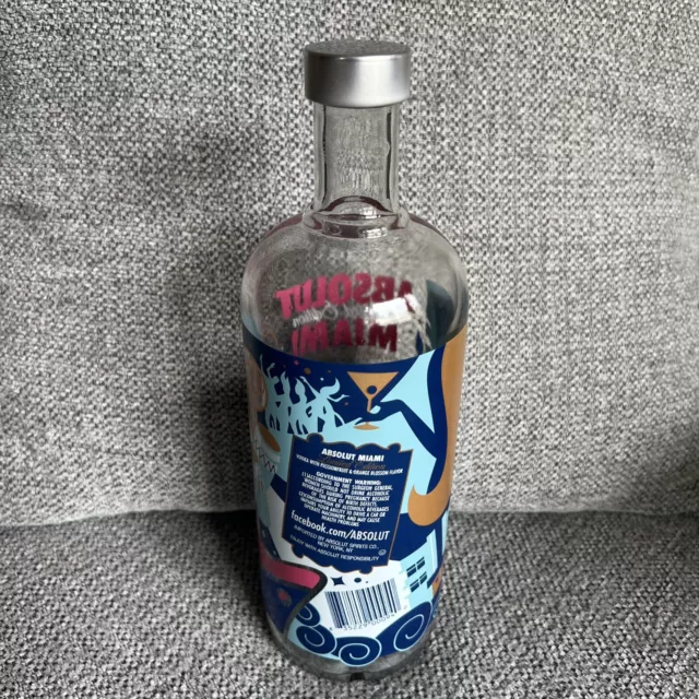 ✨RARE ABSOLUT Miami 1L Passionfruit Vodka Limited Edition bottle (Empty) 3