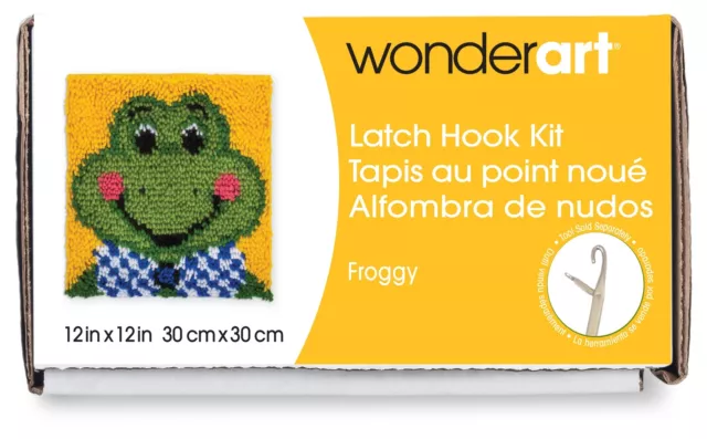 Wonderart Latch Hook Kit 12"X12"-Froggy 426186C