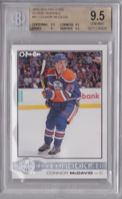 2016-17 CONNOR MCDAVID UD ARTIFACTS YEAR 1 GW ROOKIE SWEATER #RS-CM BGS 9.5