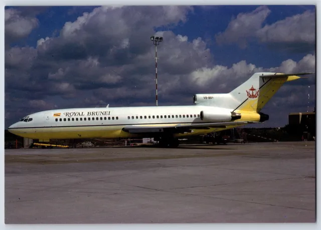 Airplane Postcard Royal Brunei Airlines Boeing 727-30 V8-BG1 BV19