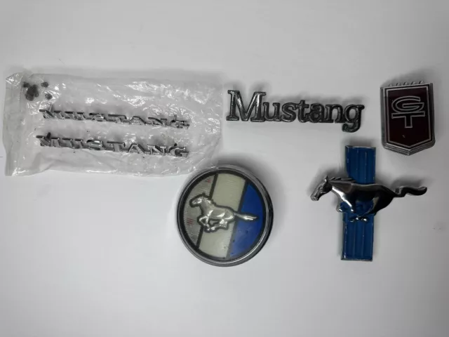 AUTHENTIC VINTAGE FORD Mustang GT Emblems - Set of 6 - Genuine Factory
