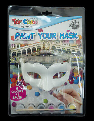 Mask from Venice Colombine White With Paint for Child Kit With Paints 480