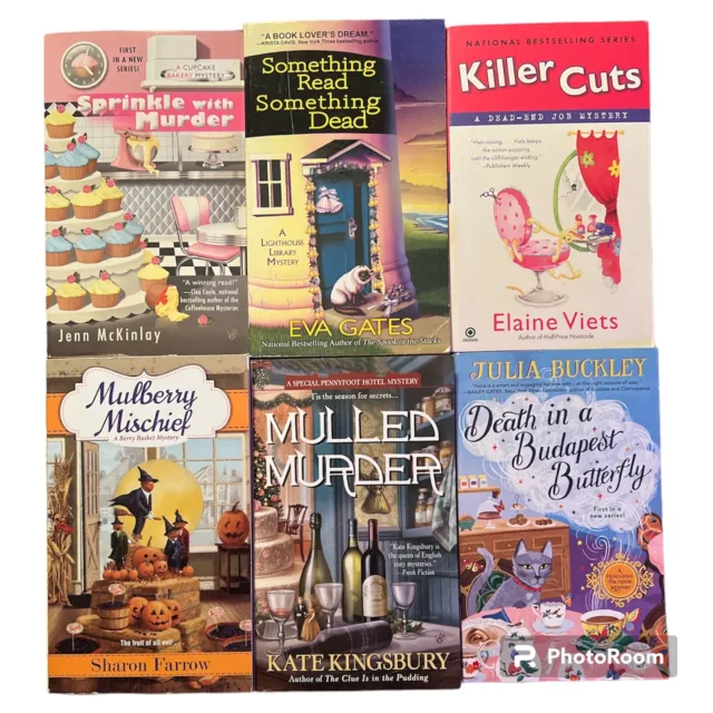 Lot of 6 Cozy Mystery Paperbacks by Various Authors