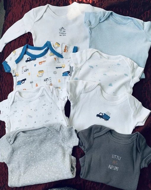 Pacchetto vestiti bambino età 0-1 mths gilet neonato grow tute grigio estate