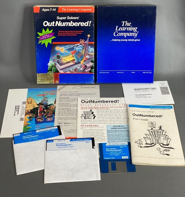 SUPER SOLVERS OUT Numbered Big Box PC Game 1990 IBM Tandy 1000