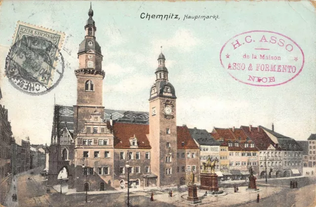 Cpa Allemagne Chemnitz Hauptmarkt