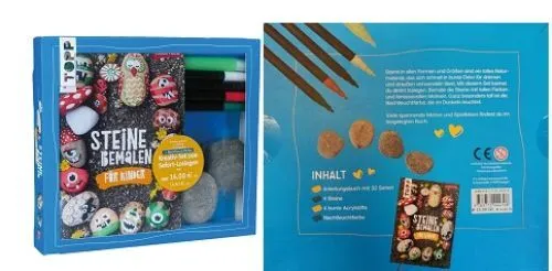 Kreativ-Set Steine bemalen für Kinder (Buch + Material) Buch mit Anleitungen und