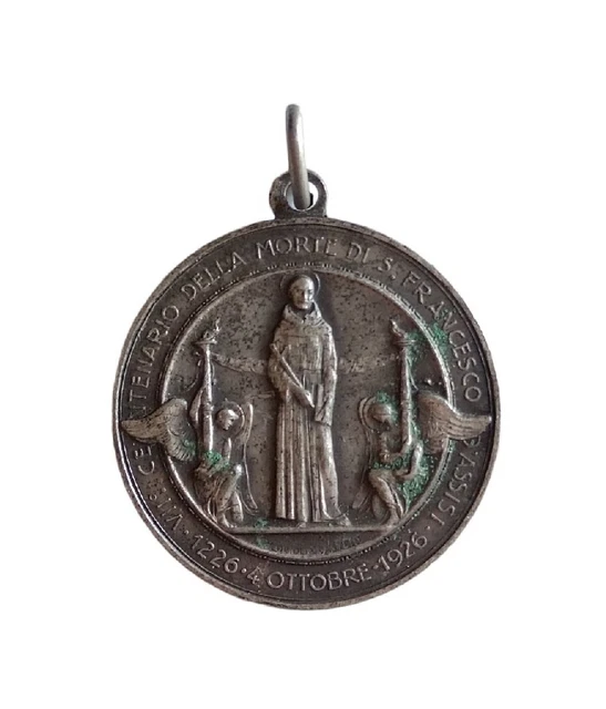 Collana infrangibile - Medaglia di San Giuseppe/Cristoforo/Giuda - Paracord a 3 nodi color verde oliva - Italia