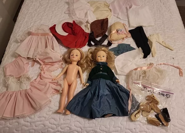 Vintage 80s Effanbee 11" Dolls assorted Doll Clothes And Shoes