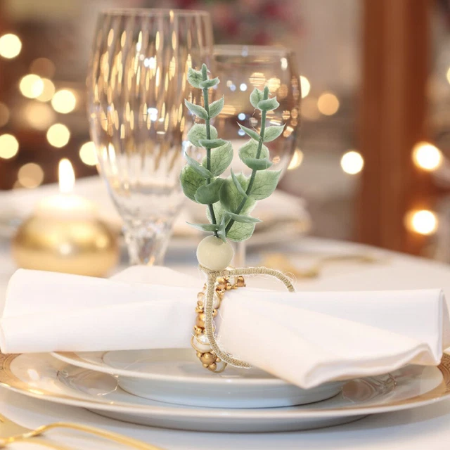 12 piezas hebilla de servilleta de fiesta anillos de servilleta de madera sensibles
