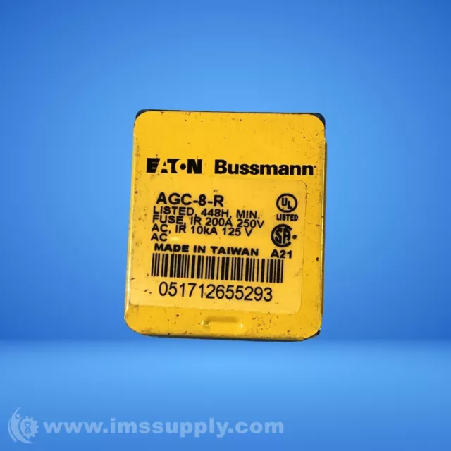 Bussmann AGC-8-R Pack of 5 Fast-acting Glass Tube Fuses FNFP