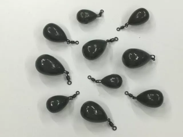 10 x TMC Pear Swivel lead weights. Sizes 1.1 oz - 3 oz. Fishing Carp + FREE GIFT